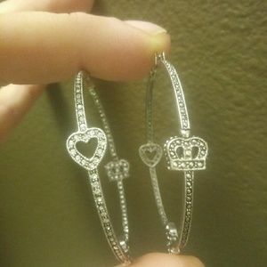 Juicy Couture Gold Hoop Diamond Hoop Earrings